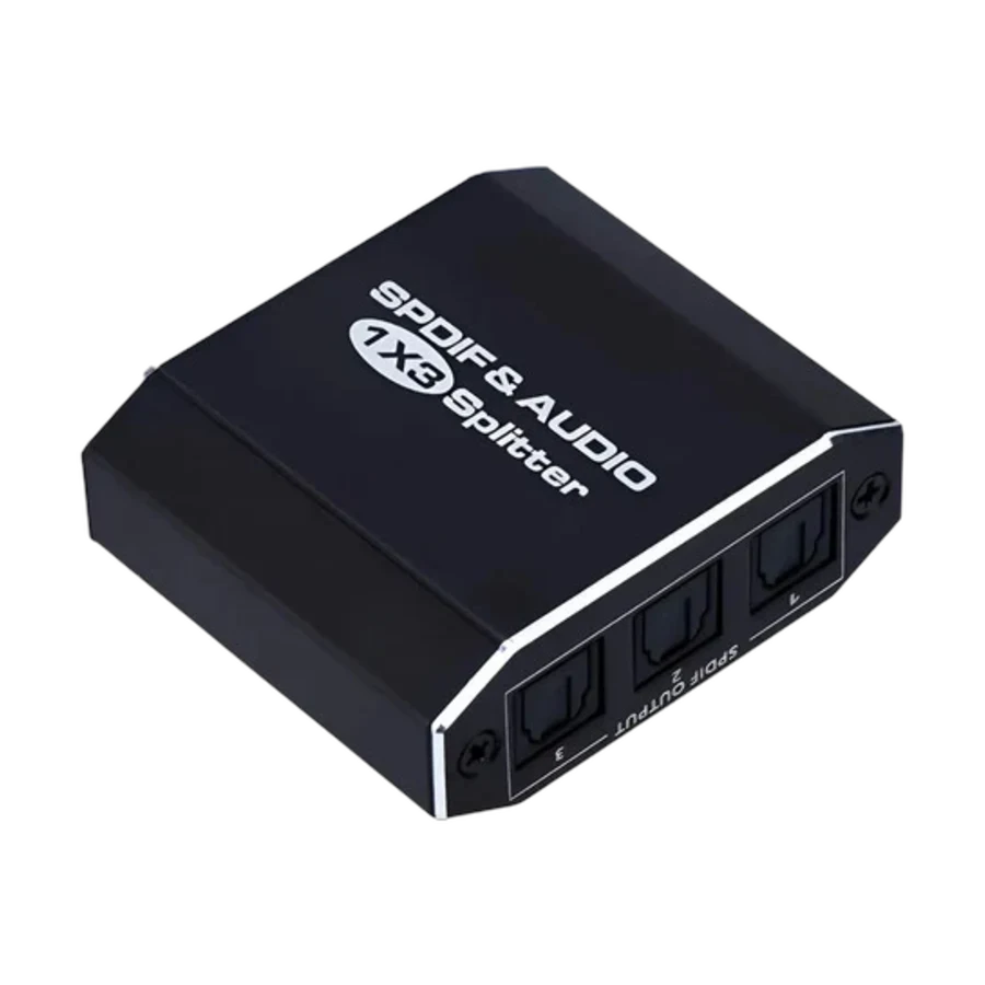 Divisor de Áudio Óptico Digital 1x3 SPDIF Toslink