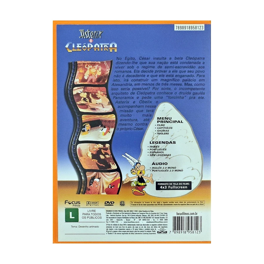 DVD Asterix e Cleópatra — desenho animado, dublado — original, usado — foto 3