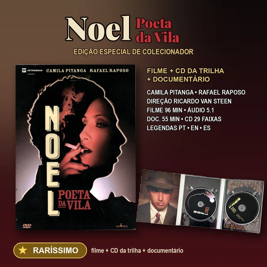 DVD Noel — Poeta da Vila, Edição Especial de Colecionador (filme + CD da trilha) — raro, original, usado