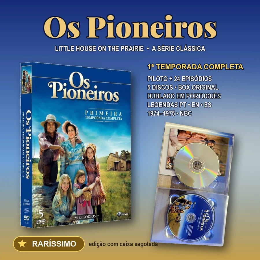 DVD Box Os Pioneiros — 1ª Temporada Completa, 5 discos — raro, original, usado